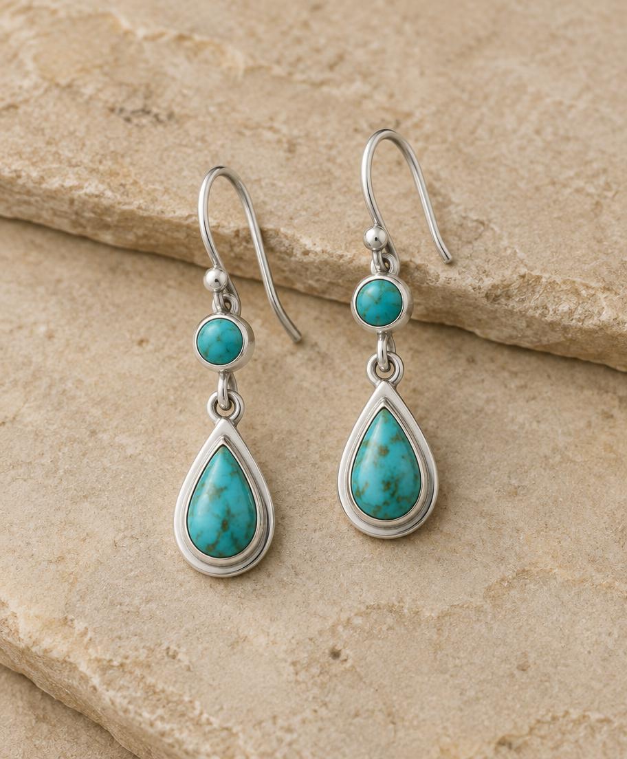 Teardrop Earrings, Sleeping Beauty